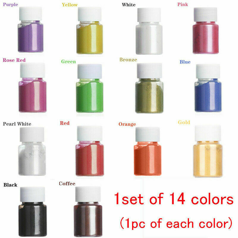 14 Couleurs Bain Bombe Perle Slime Coloriage Mica Poudre Savon Dye Maquillage