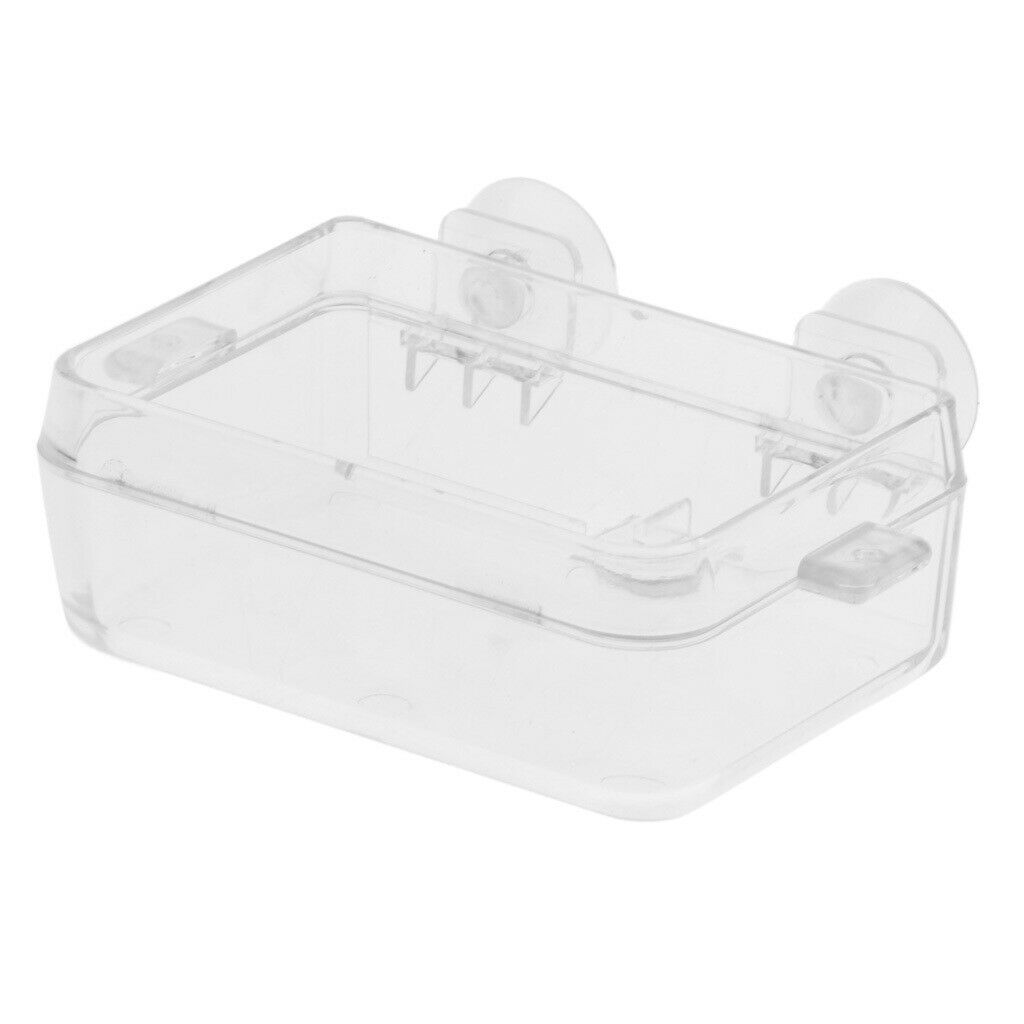 Plastic Transparent Tortoise Reptile Frog Water & Food Bowl Worm Container