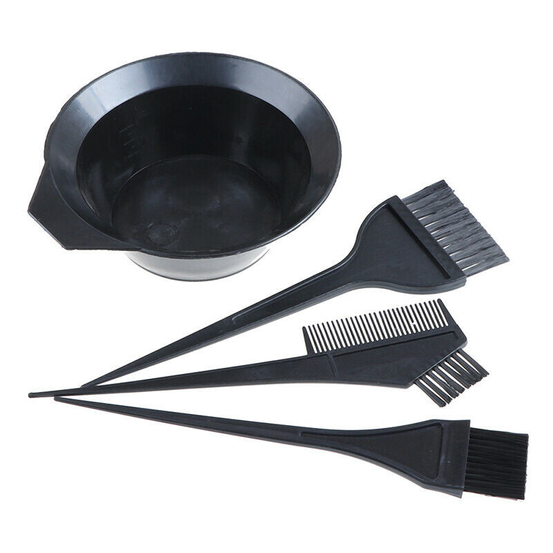 4Pcs Hair Color Dye Bowl Comb Brushes Tool Kit Set Tint Coloring Dye Bowl.l8