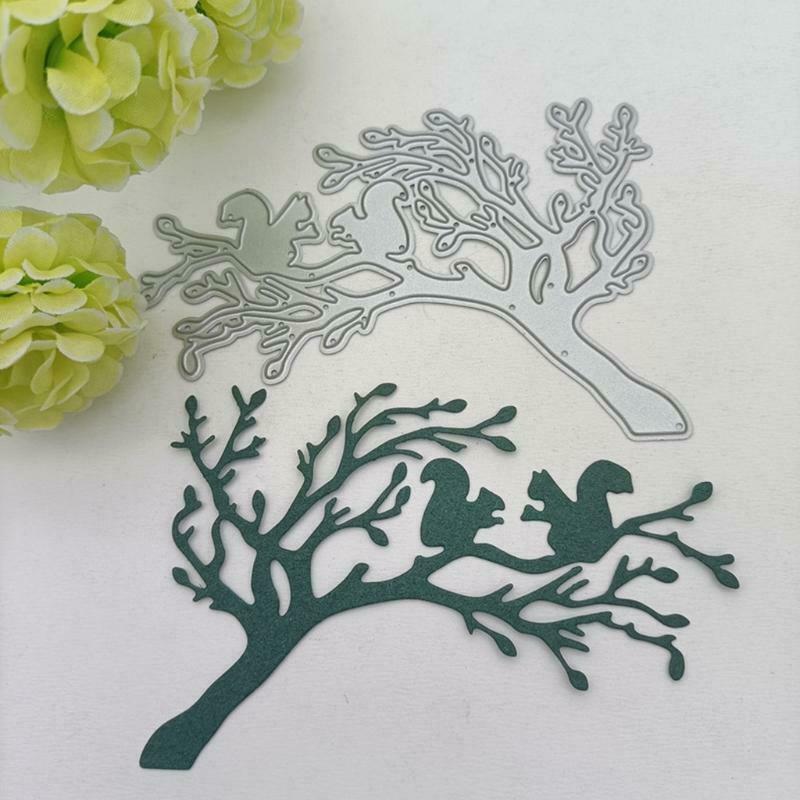 Tree Branches Leaves Brid Metal Cutting Dies Stencil DIY Embossing Template Mold