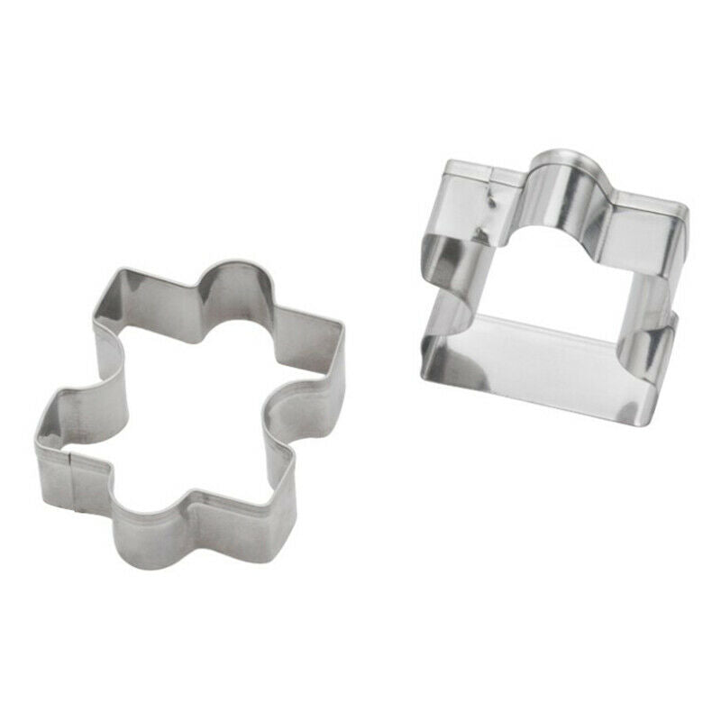 4pcs Cookie Cutter Different Jigsaw Puzzle Shapes Stainless Steel Baking .l8