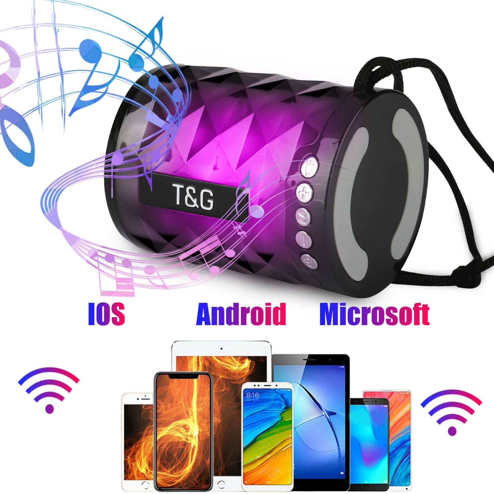 Bluetooth 5.0 Wireless Speaker Super Bass Rechargeable USB/TF/FM Radio Portable