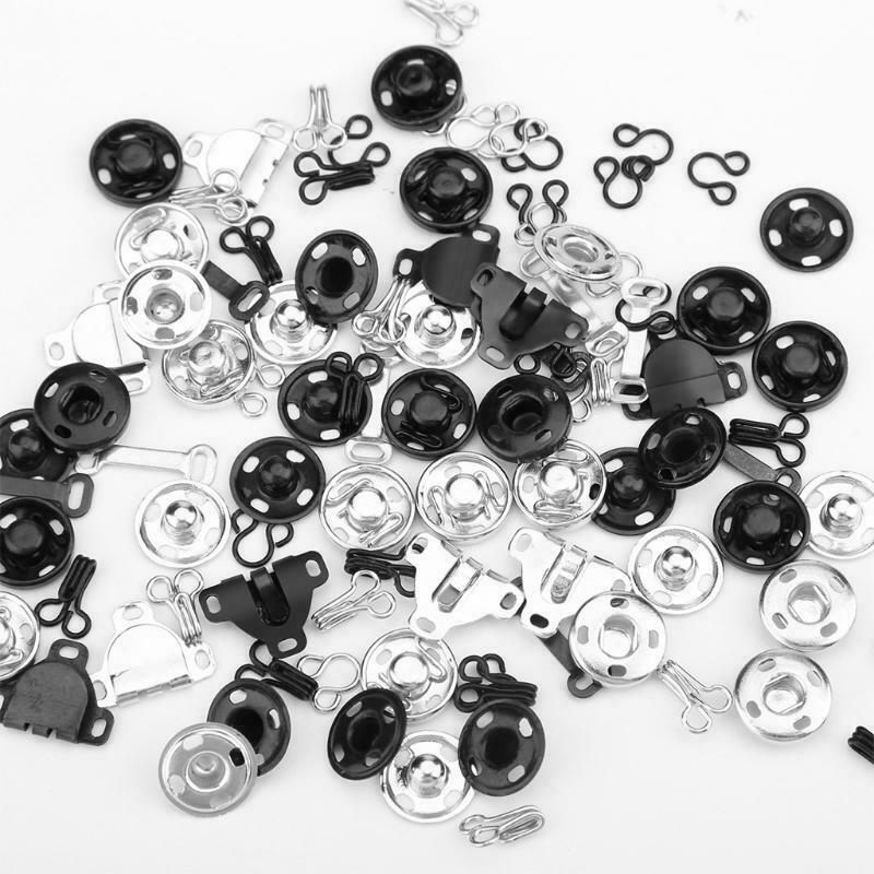 50 Pairs 3 Styles Sewing Hooks and Eyes Set Hook and Eye Closures Kit for Trouse