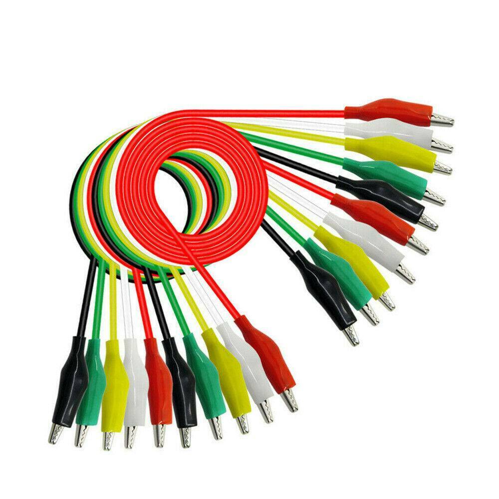Pro Test Lead Set with Alligator Clips 10 Pieces and 5 Colors 20.5 inches / 52cm