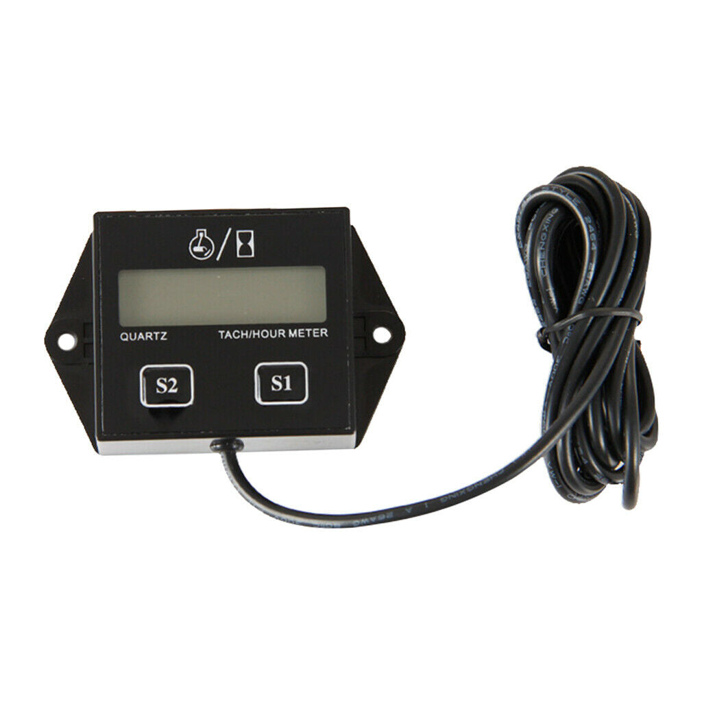 Tachometer Small Engine Inductive Tach Hour Meter for Chainsaw Motorcycle ATV