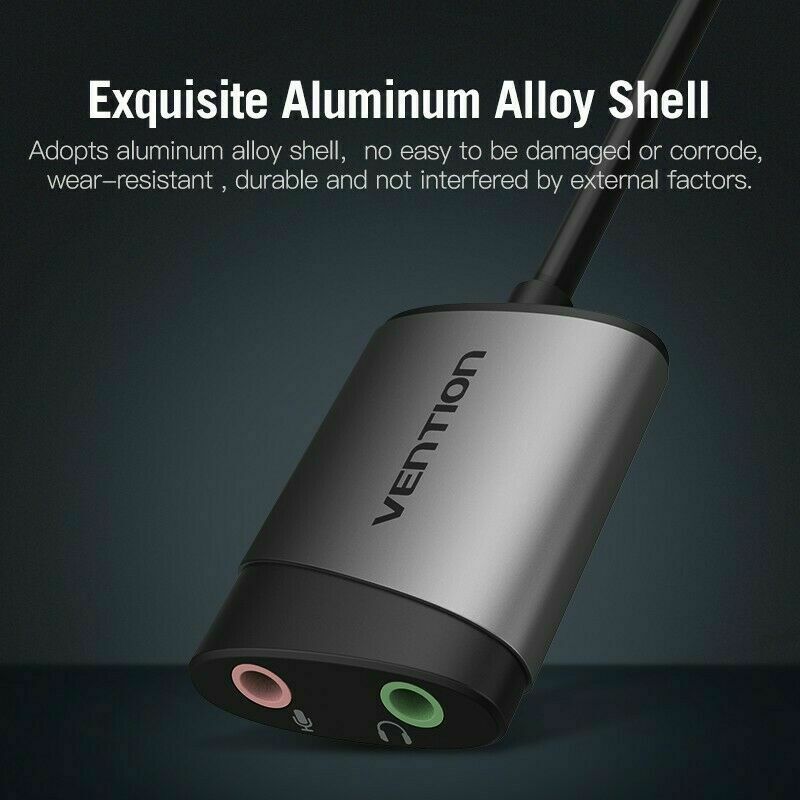 Vention External Sound Card USB Audio Adapter Card with Mic USB to 3.5mm Jack S2