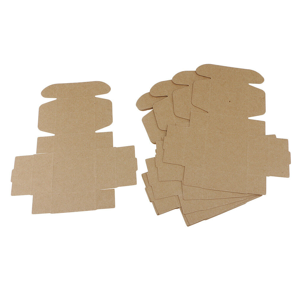 10x Folding Kraft Paper Box Handmade Candle Soap Wedding Gift Packaging Box
