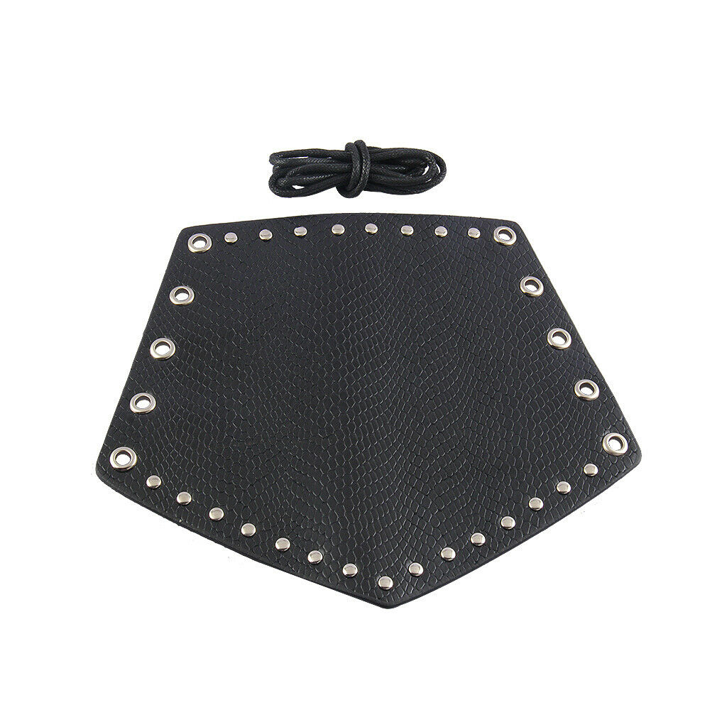 2Pcs PU Leather Metal Smooth Studded Gauntlet Wristband Wide Bracer Arm Armor