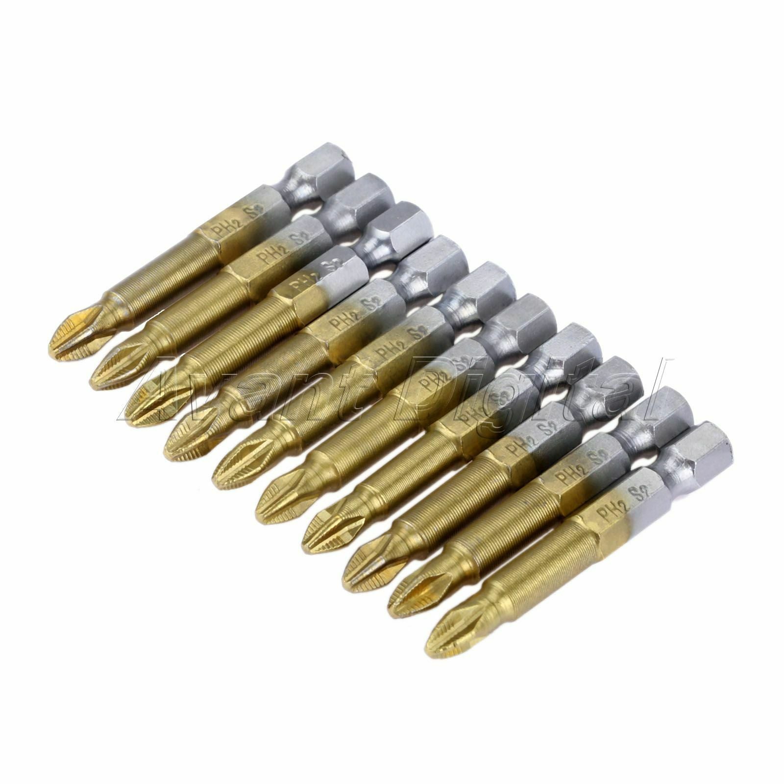 Chrome Vanadium alloy Steel Cross Head PH2 Screwdriver Bits Cross Head 10pcs/set