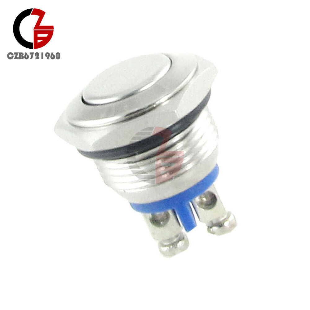 5PCS 16mm Anti-Vandal Momentary Stainless Steel Metal Push Button Switch NO