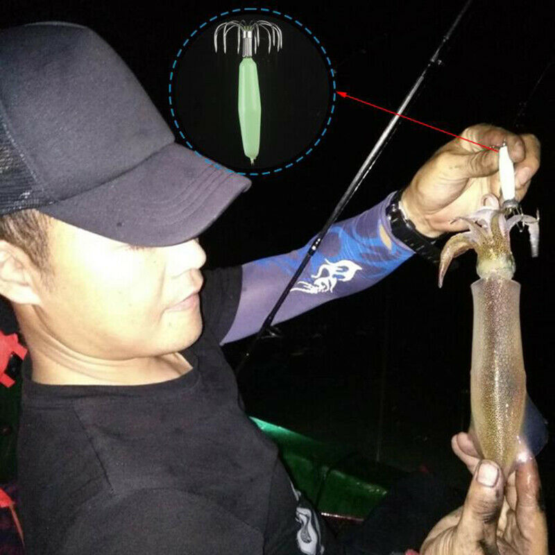 1Pc Fish Hook Luminous Squid Hook Fishing Tackle Lure Squid Jig Lure with HookUS