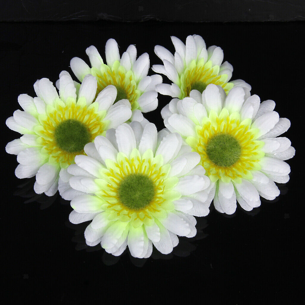 10Pcs 3.15" Artificial Gerbera Daisy Silk Flowers Heads for DIY Wedding