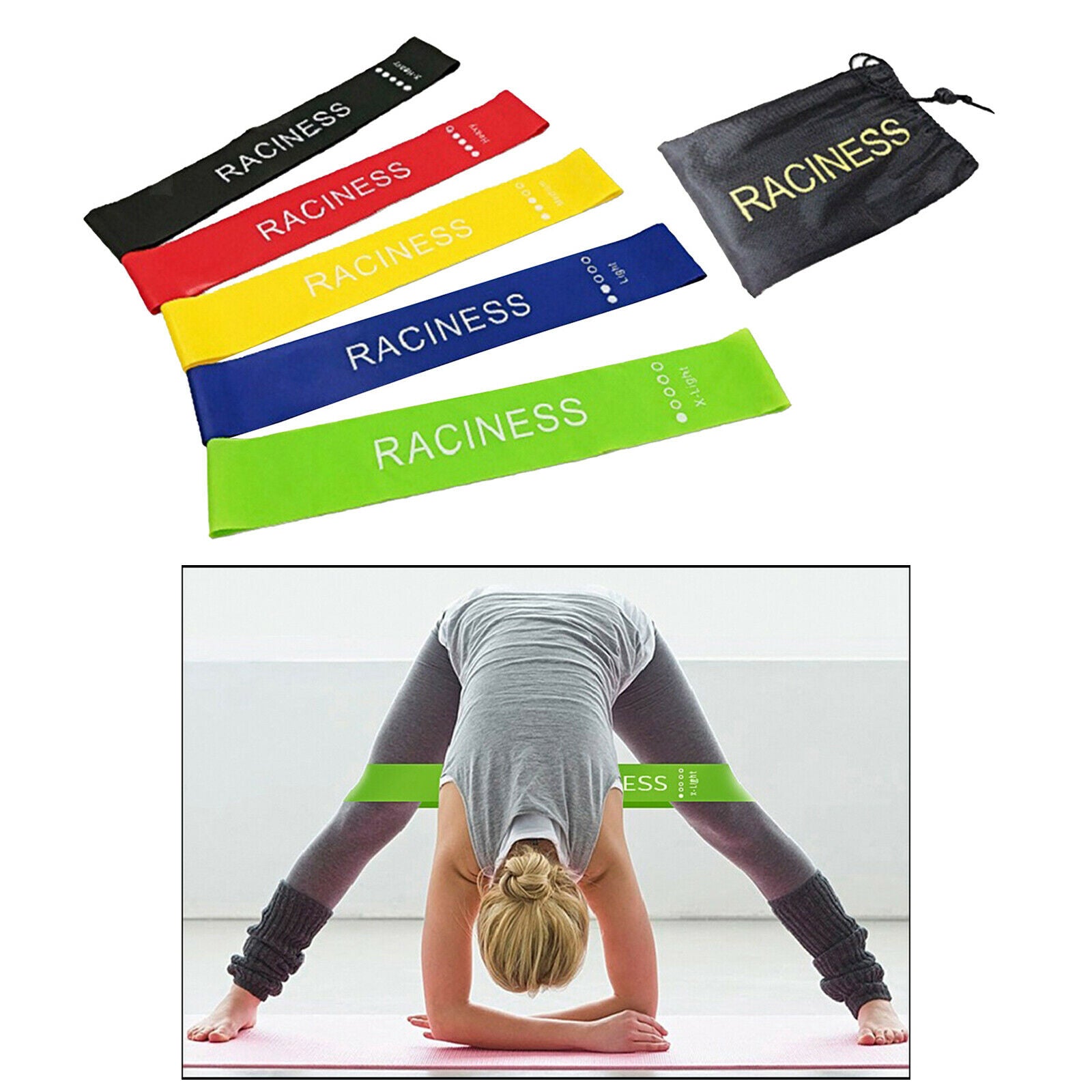 Set of 5 Resistance Bands Exercise Fitness Exercise Bands Stretch Fitness