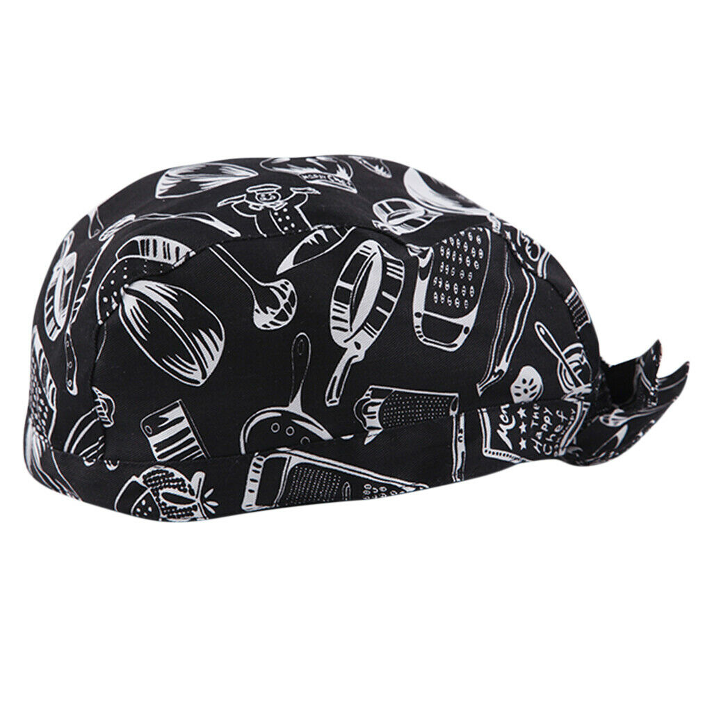 3Pcs Unisex Catering Chef's Headwrap Bandana Hat Head Do Tied