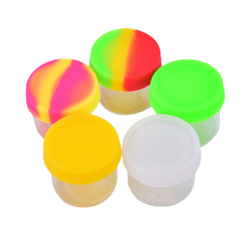 6ML Silicone Container Jar Glass Wax Oil Storage Lid Non-stick Mixed Col.l8