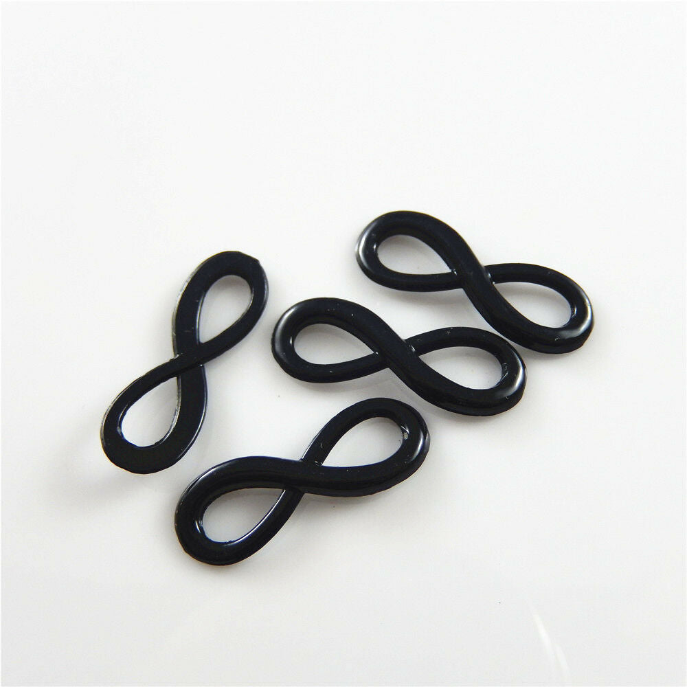 40pcs Electroplated Black Alloy Infinity Charms Pendant Connectors Jewelry 37795