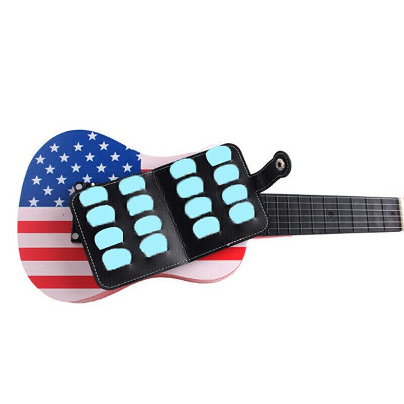 16pcs PU Guitar Black picks bag Package Holder Bass Ukulele guitar accessorie.DD
