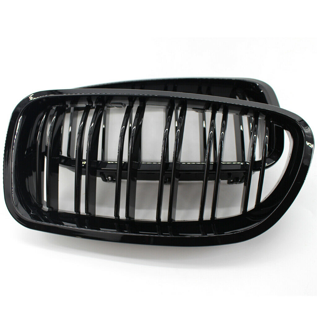 Pair Gloss Black Front Kidney Grilles Grill For BMW F10 F18 2010-2015 NEW