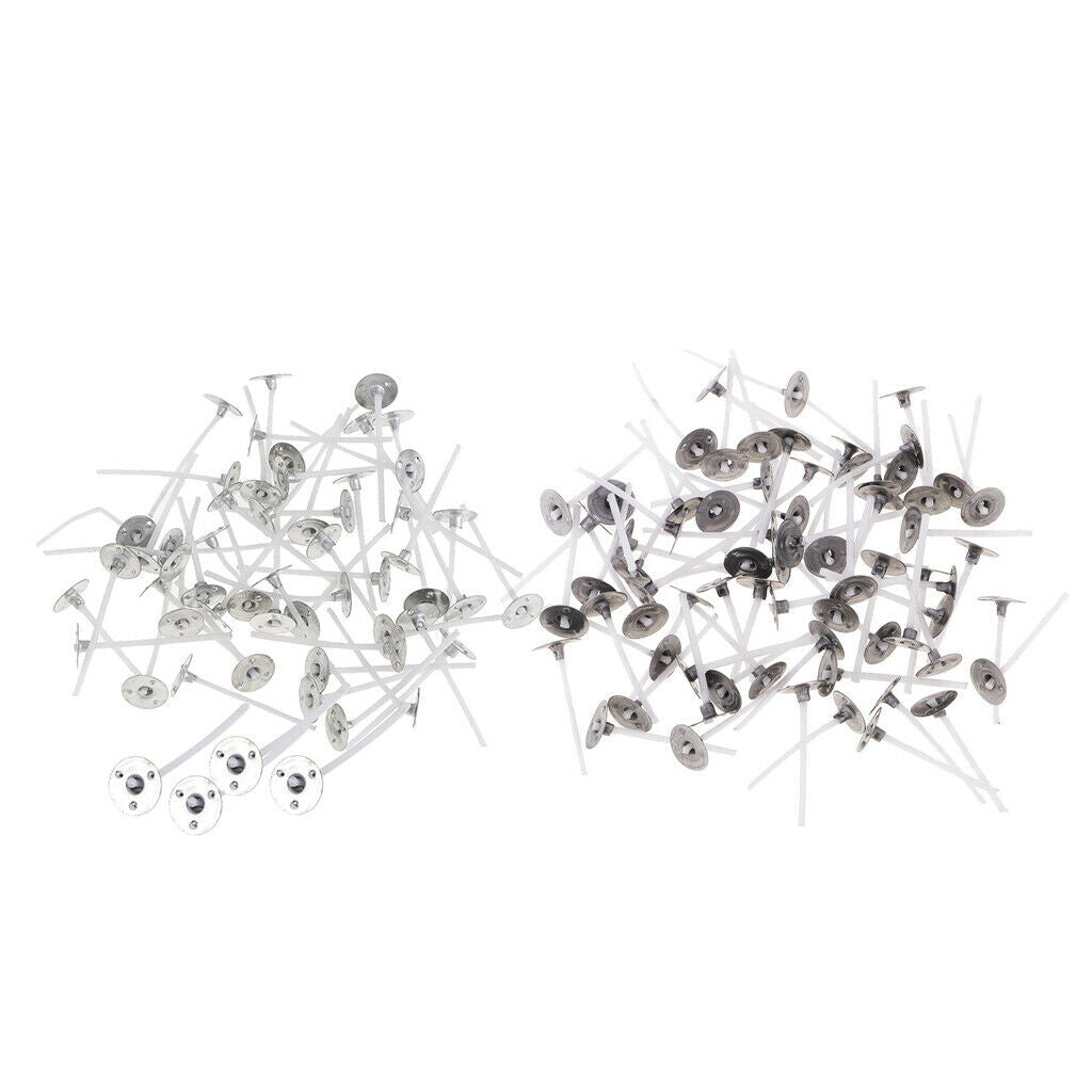 200 Pieces Waxed Candle Wicks with Sustainers Tealight Candle Wick Supply