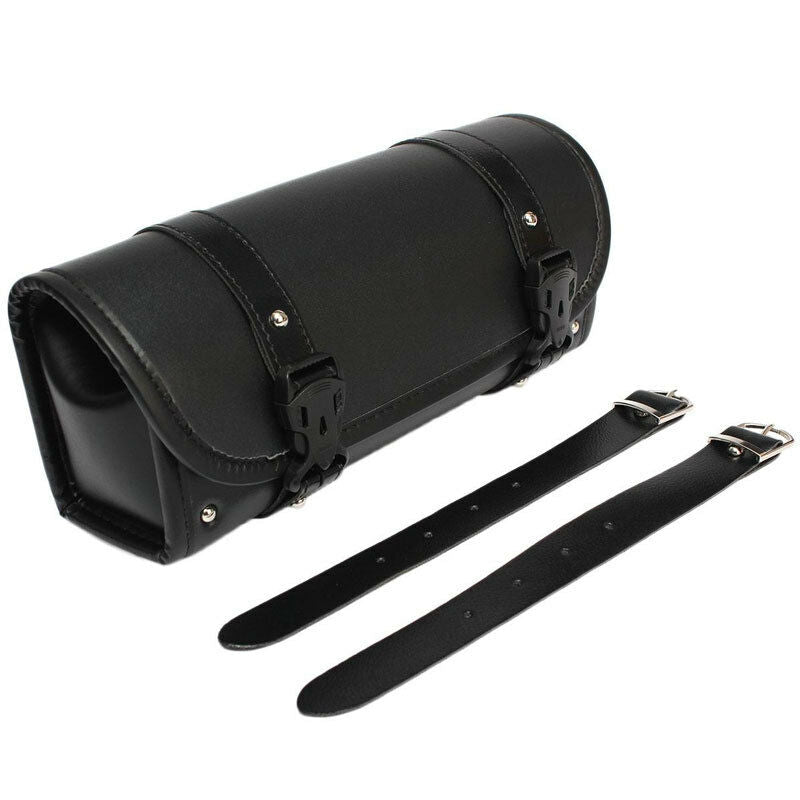 New Motorcycle Tool Bag PU Leather Luggage Saddlebags Roll Barrel Storage Pouch