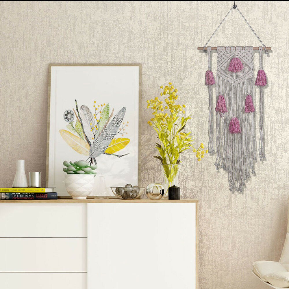 Pink Handmade Macrame Wall Hanging- Woven Wall Art- Macrame Tapestry-Boho Wall D