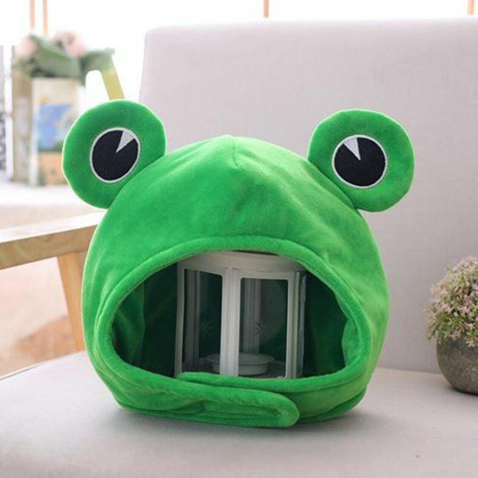 Winter Frog Earflap Hood Hat Cute Animal Dress up Headgear Photo Props