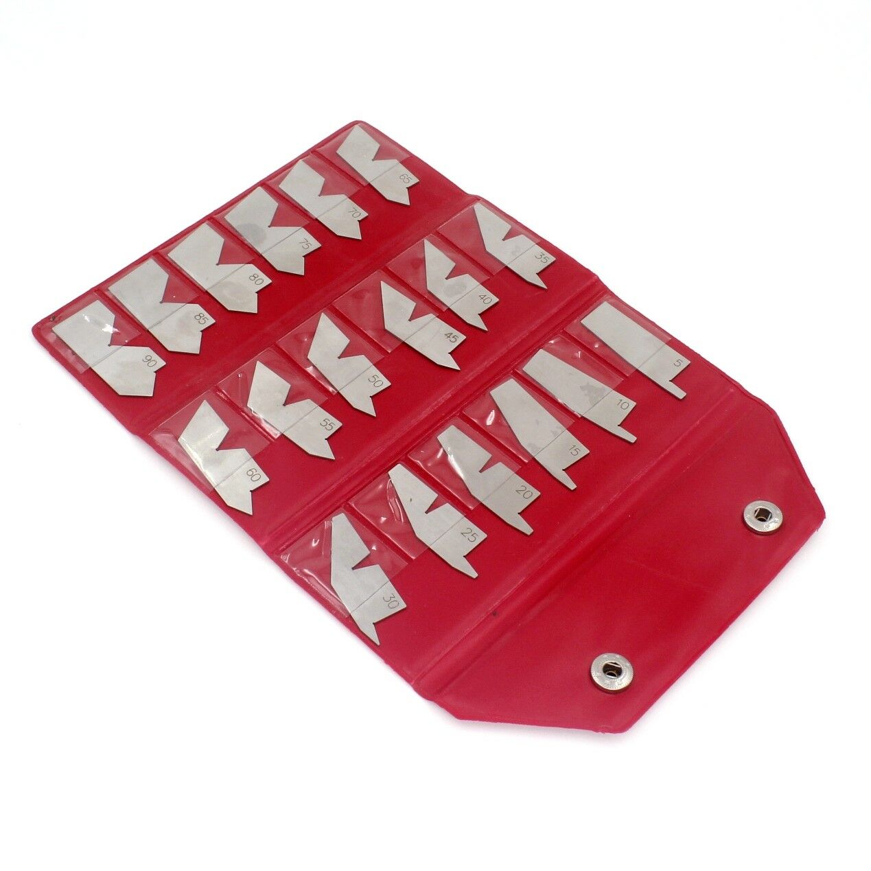 18Pcs Set of W.s. Angle Gauge Inspection Gauge Machinist Stainless Steel Tool