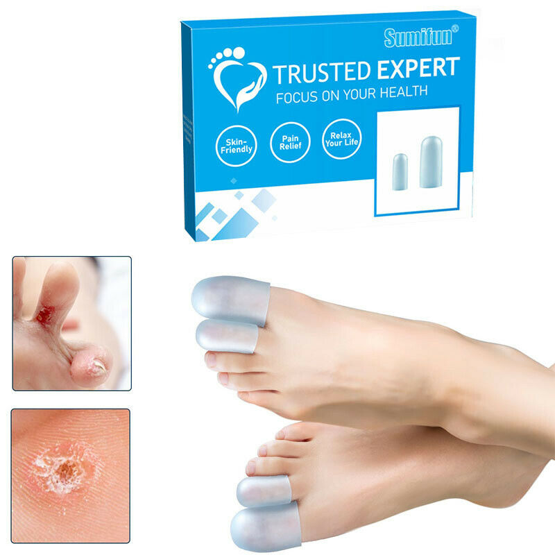 4pairs Silicone Toe Sleeve Gel Toe Cap Cover Protector for Corn Blisters .l8
