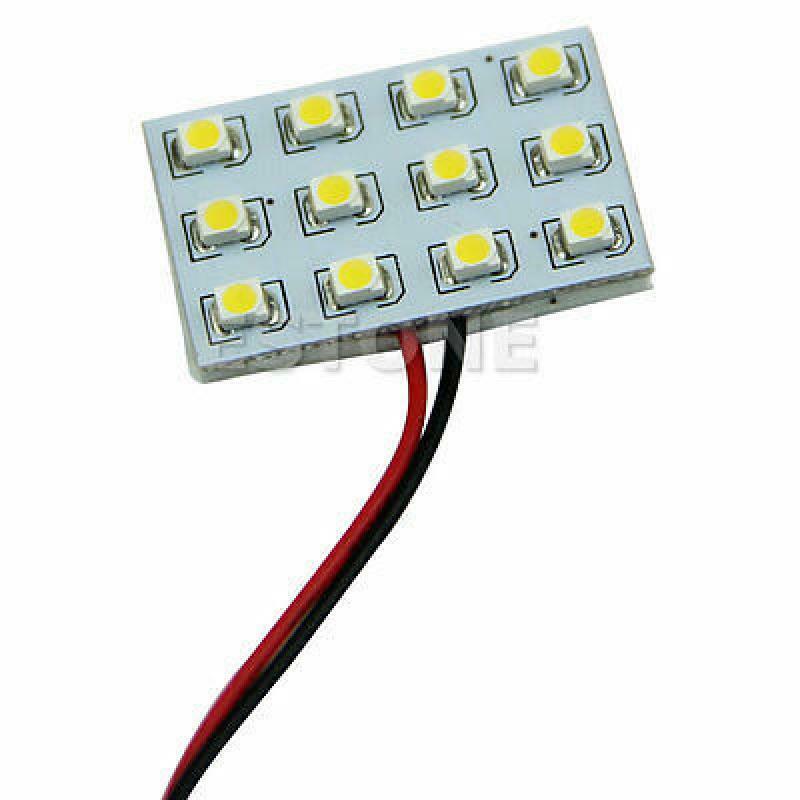 New 12 LED 3528 SMD Warm White Lamp Car Interior Room Dome Door Light Bulb