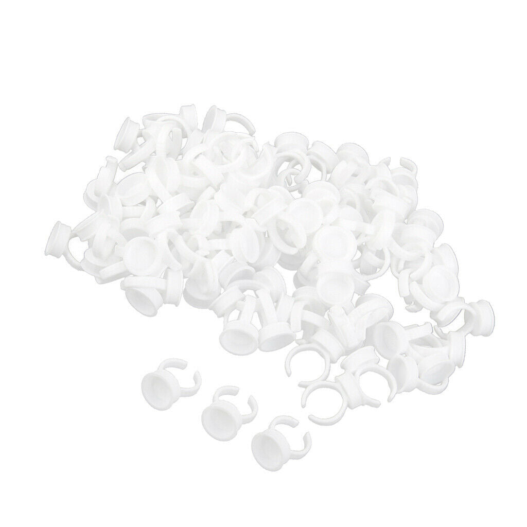 300 Pack Plastic Eyelash Extension Tattoo Permanent Makeup Ink Holder Rings