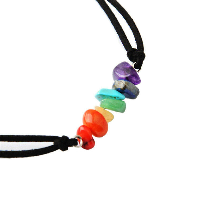 Ornaments Colorful Beads Necklace Yoga Buddha Beads Energy Seven Chakra AUB Tt