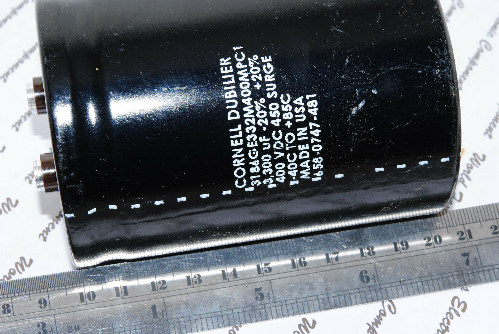 1pcs - CDE 3300uF 400V 3186 Screw Terminal Capacitor - 3186GE332M400MPC1