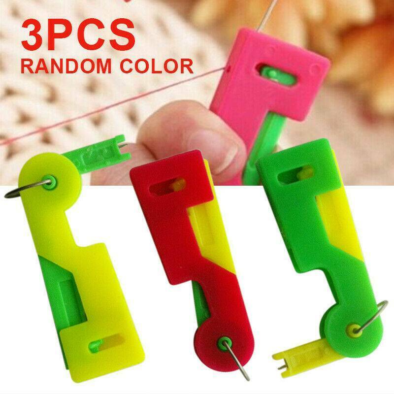 3PCS Automatic Sewing Needle Device Threader Thread Guide Elderly Easy Use Hot