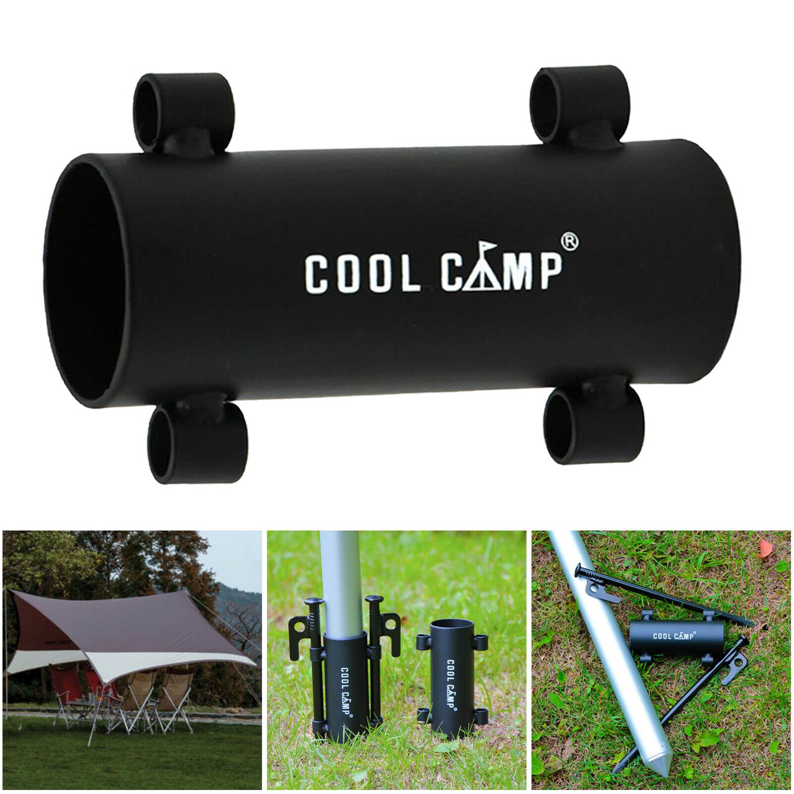 Iron Canopy Pole Holder Camping Awning Sunshade Rod Support Stand Fixed