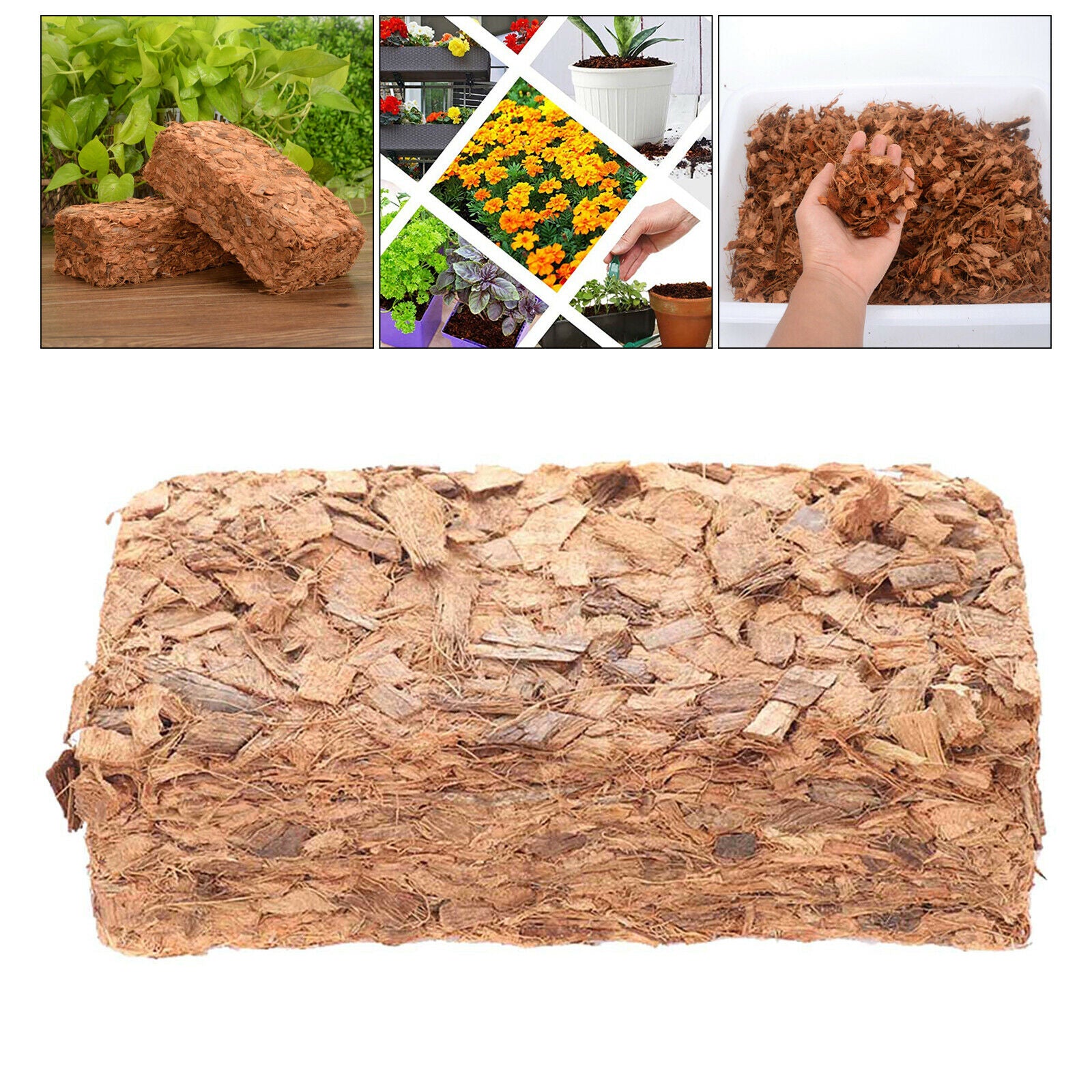 Coco Coir Brick Block Potting Soil Garden Coconut Shell Brick Universal