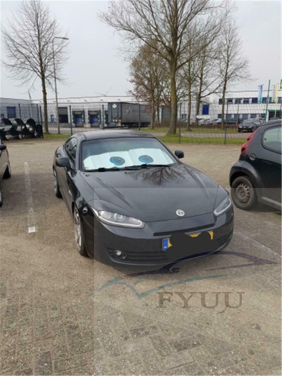 Aluminium Foil Cartoon Car Windshield Sun Shade Big Eyes Front Window Sun Visor
