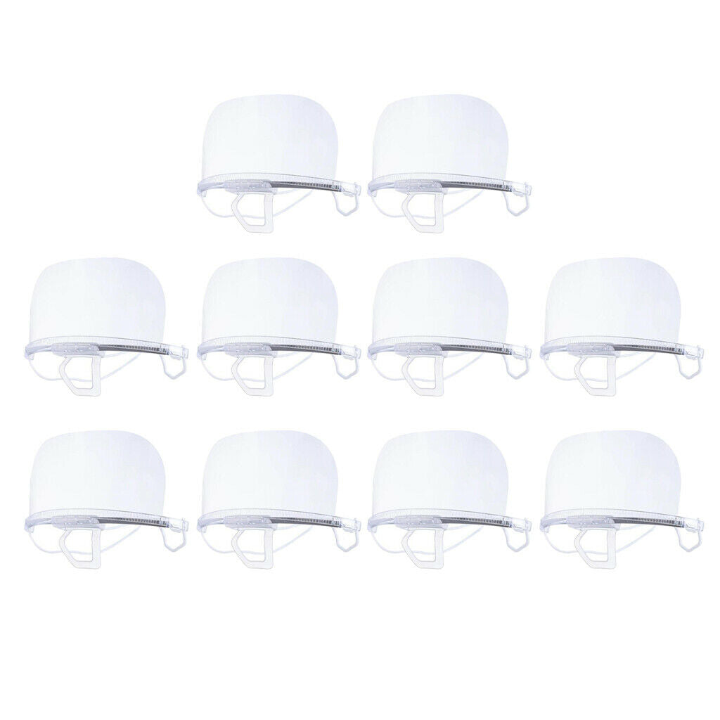10PCS Clear Fully Transparent Reusable Mouth Shield Visor Anti-fog Hotel
