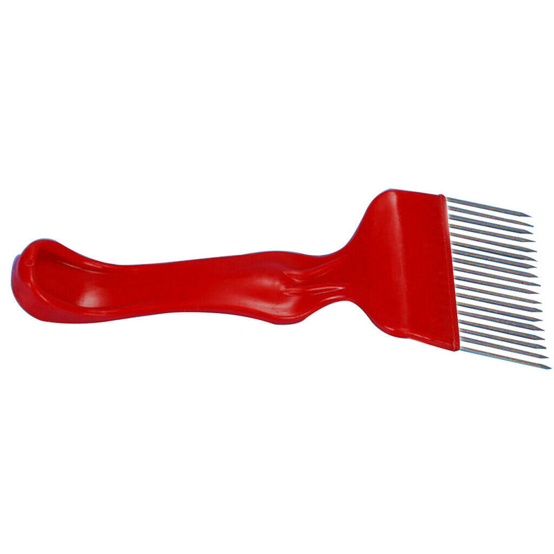 Stainless Steel Honey Comb Uncapping Fork Scratcher Beekeeping Tool 18Pins Red