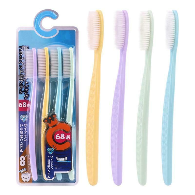 68 Holes Multi-Color Soft Bristle Big Head Toothbrush Adults Cleaning Toothbrush