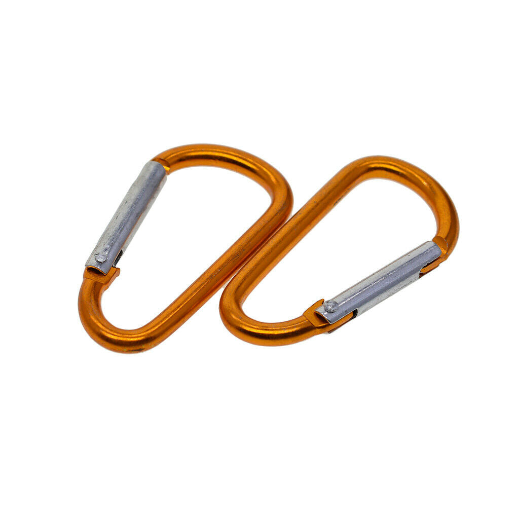 20 Sets Aluminum Carabiner D Shape Buckle Pack, Keychain Clip, Spring Snap Key