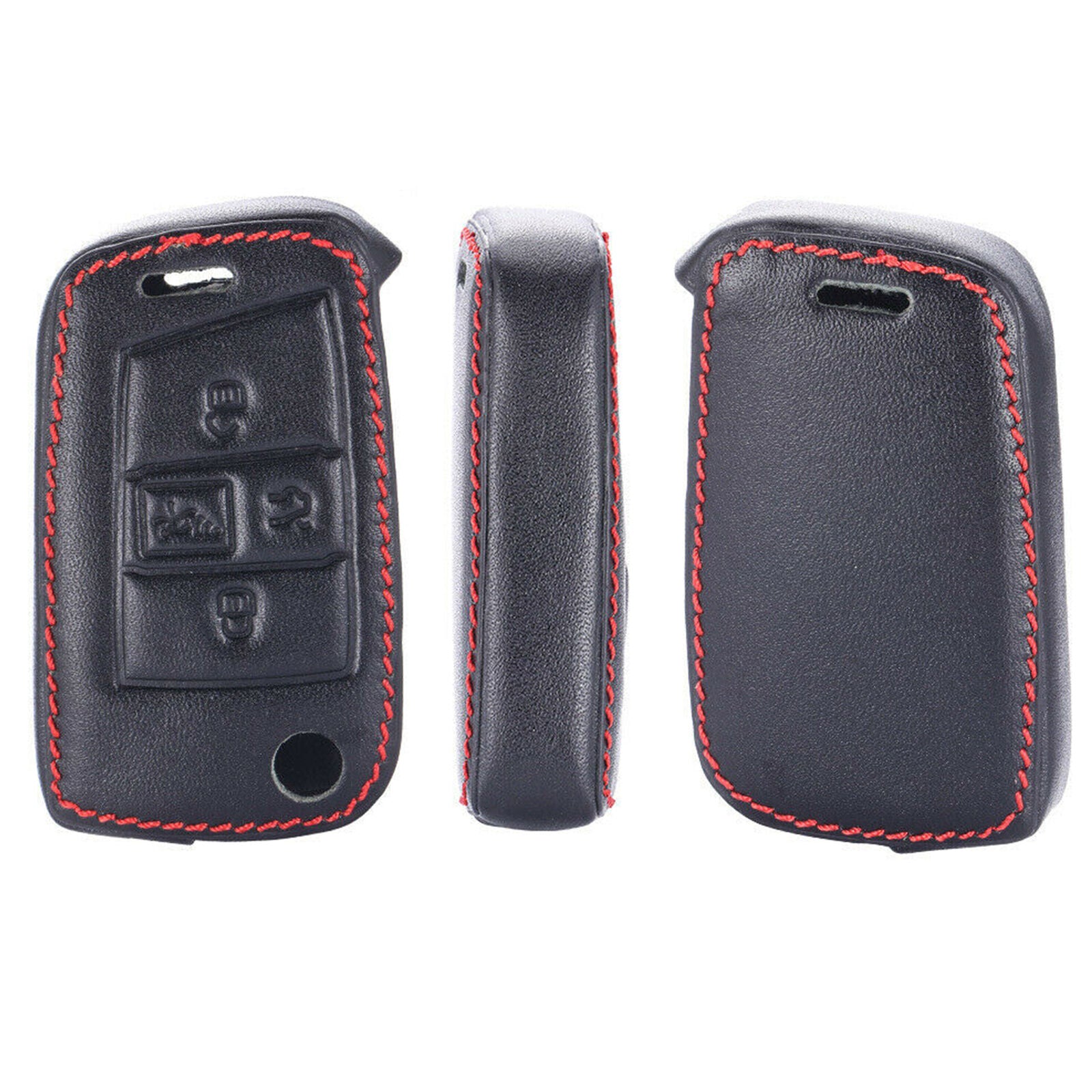 For VOLKSWAGEN VW Golf 4 Buttons Remote Key Fob Bag Holder Leather Cover Case
