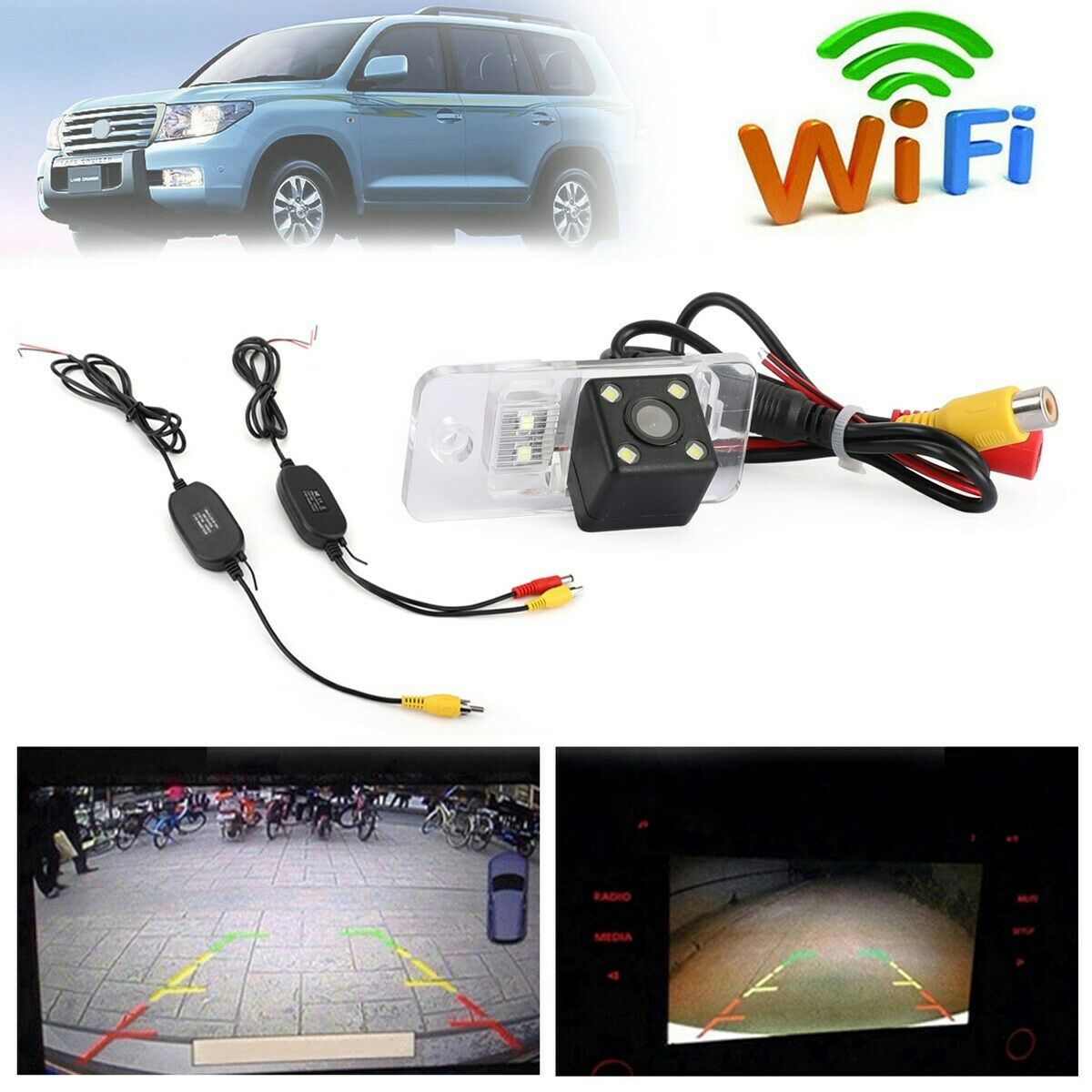 Car Rear View Wireless Camera-4LED for Audi A8 A6 A4 A3 Q7 S5 S6 S8 RS4 RS6 A4L