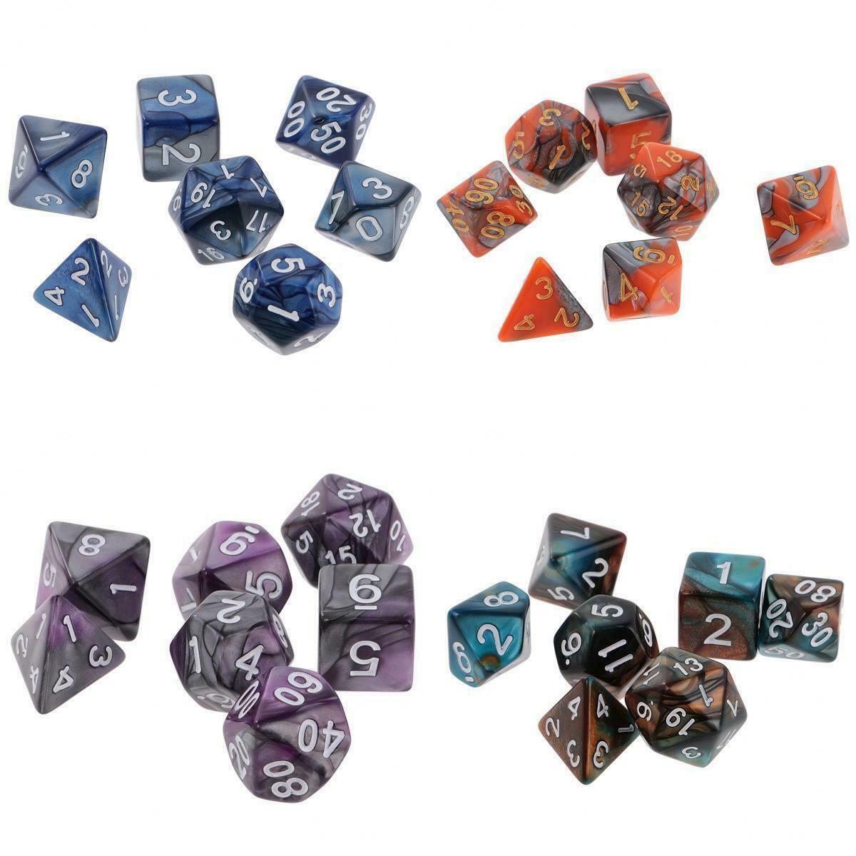 28 Pieces Two Colors Polyhedral Dice for D&D DND RPG MTG Table Game Set