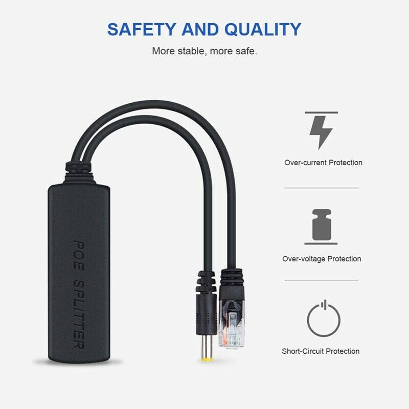 3PCS PoE Splitter 48V to 12V POE Connectors Splitter Extender Injector IEEE802L7