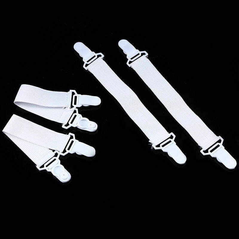 4 Pcs Bed Sheet Grippers Fasteners Mattress Clips Elastic Suspenders Grippers