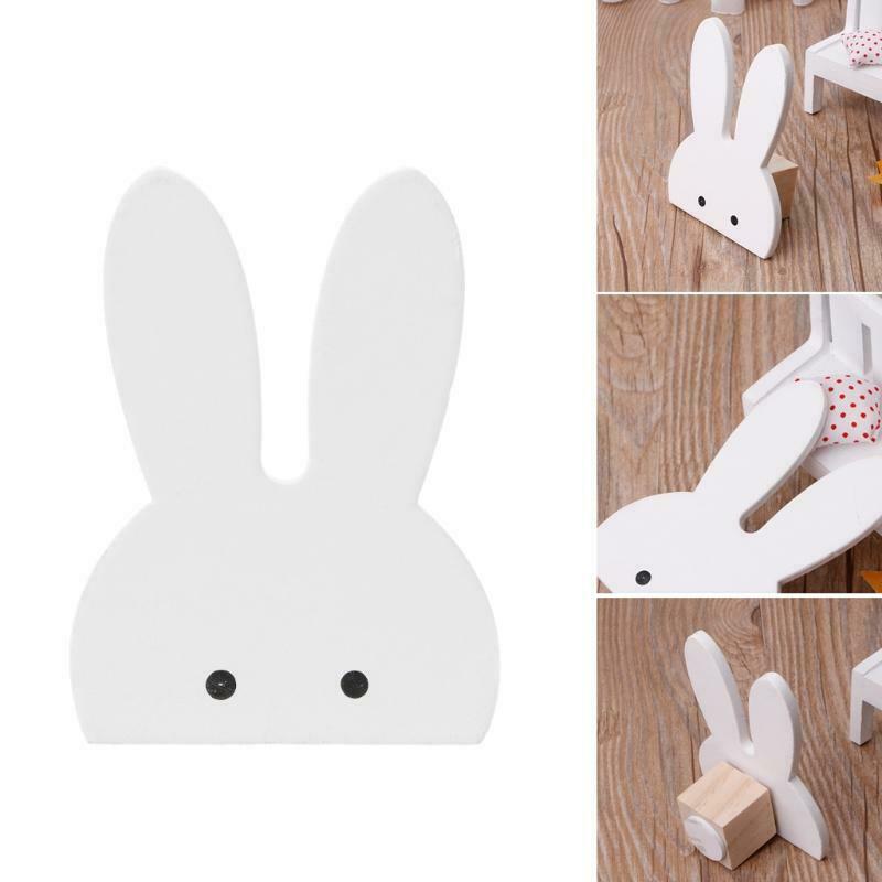 Cute Bunny Hook Wooden Clothes Hanger Wall Decor Children Bedroom Pendant