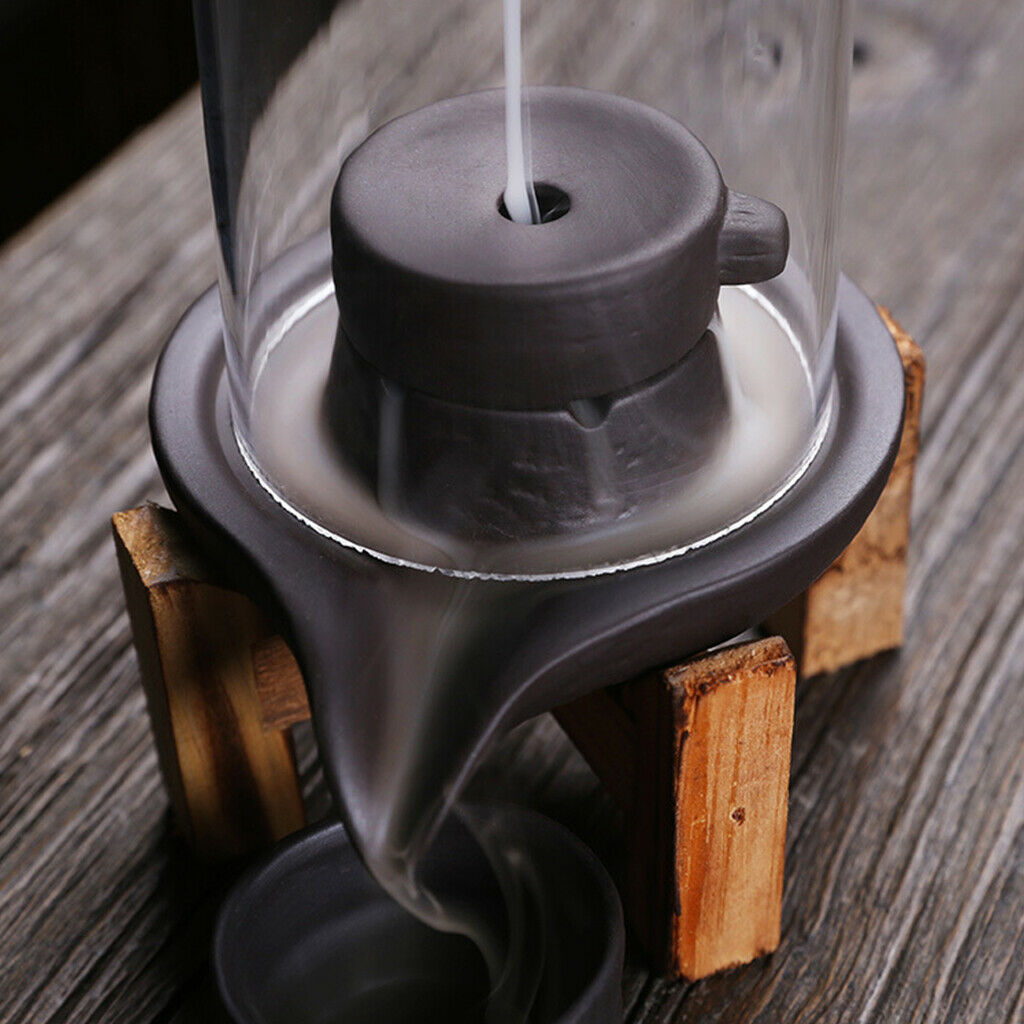 Handmade Backflow Incense Burner Ceramic Waterfall Incense Holder Decoration
