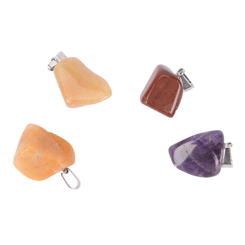 Natural Stone Crystal Quartz Healing Chakra Pendant For Necklace DIY Jewel.l8