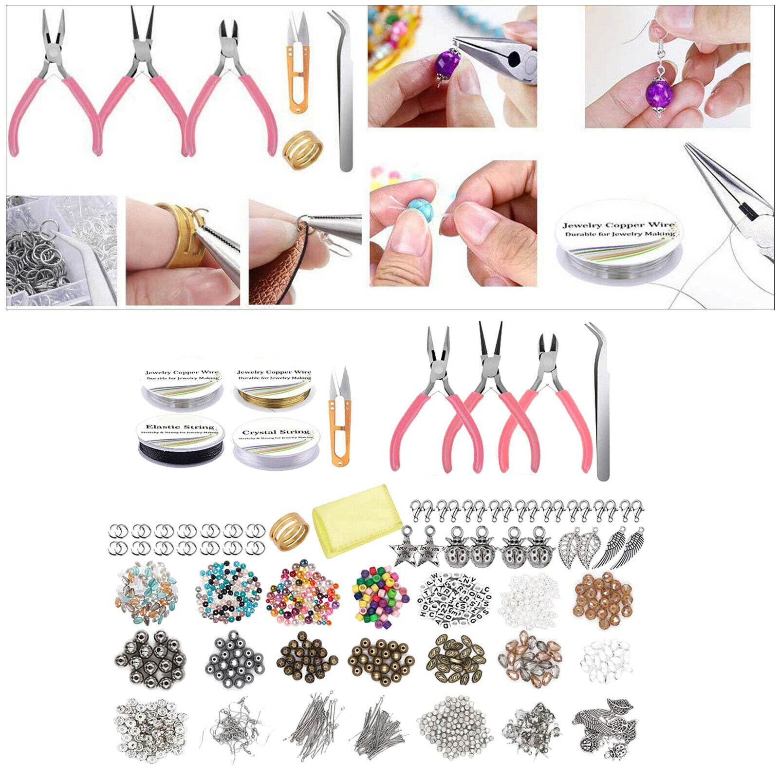 1171pcs Jewelry Making Supplies for Bracelet Findings Jewelry Making Kit