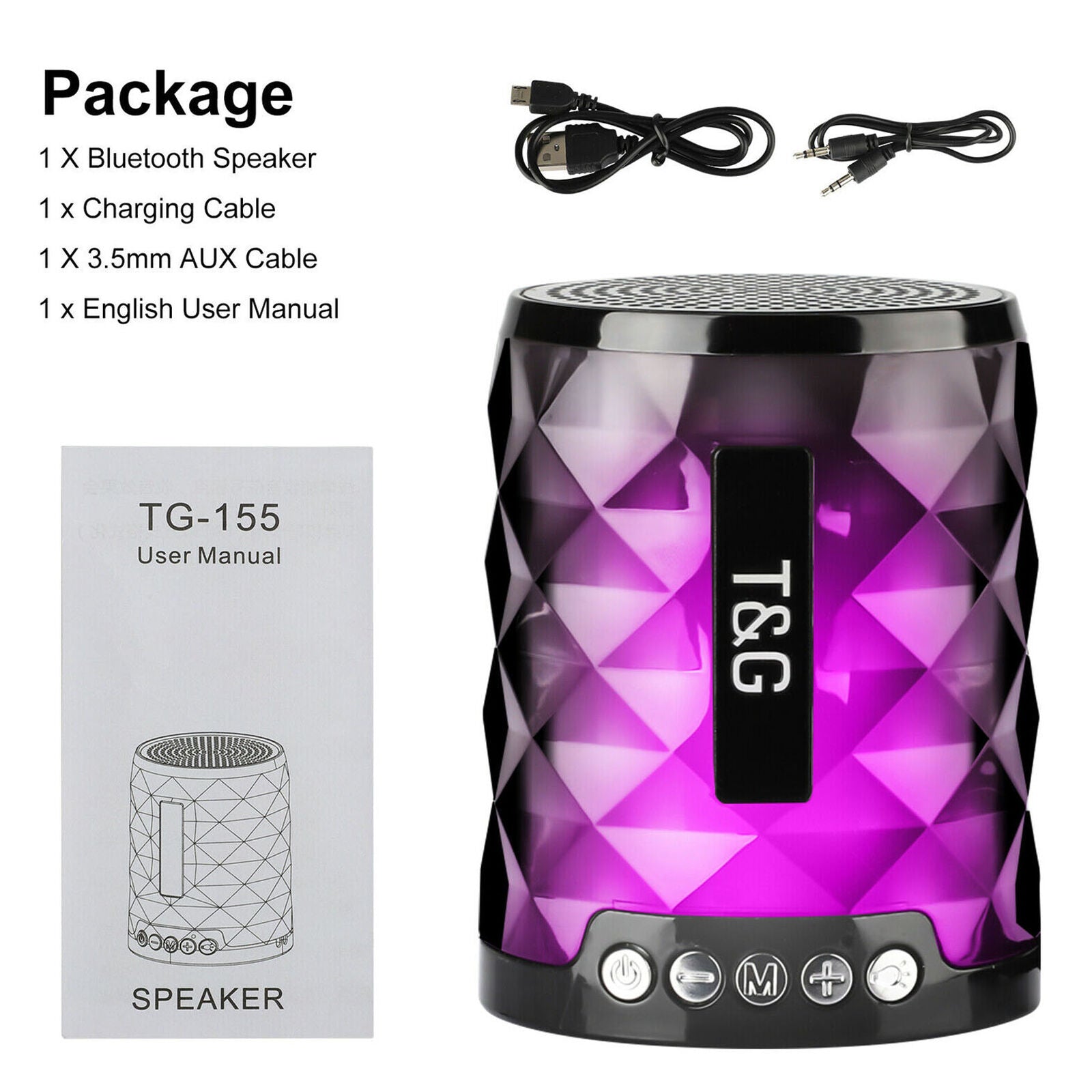 Bluetooth 5.0 Wireless Speaker Super Bass Rechargeable USB/TF/FM Radio Portable